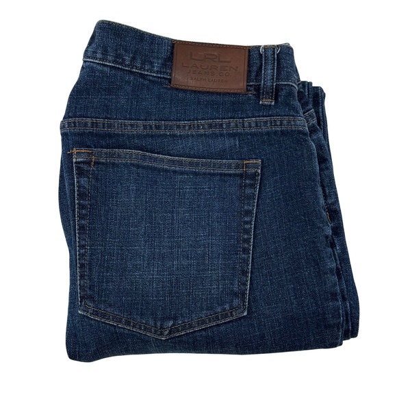 Lauren Jeans Co. Ralph Lauren Denim Capri Mid Calf Pants Womens Size 14 Blue - Picture 1 of 5